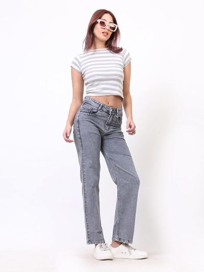 Baggy Jeans for Women | High Waist Wide Leg Stylish for Girls Trendy Women’s Pant — Grey
