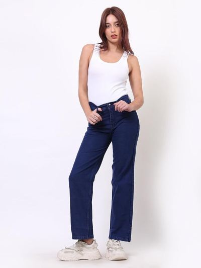 Baggy Jeans for Women | High Waist Wide Leg Stylish for Girls Trendy Women’s Pant — Blue