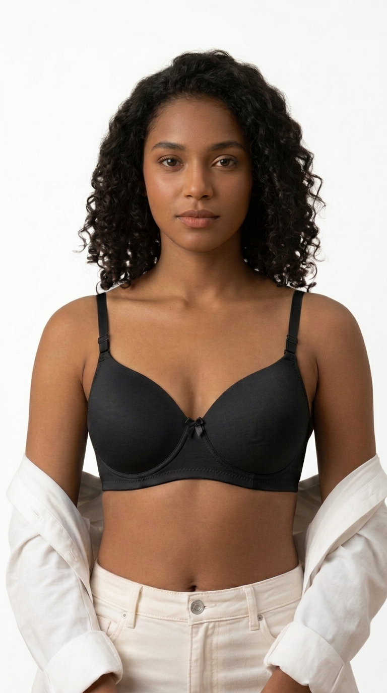 Women's Nylon Lycra Lightly Padded Full Coverage Wirefree